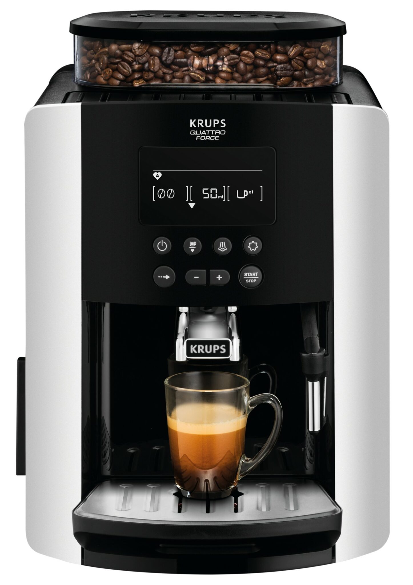 Krups Arabica Kaffeevollautomat Kaffeemaschine Schwarz Silber NEU